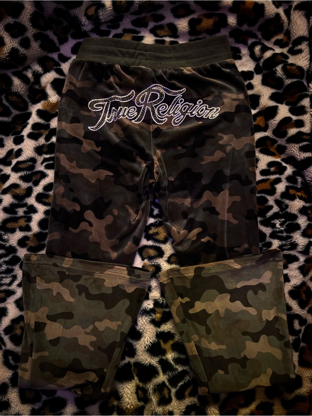 True Religion Rhinestone Velour Pants!